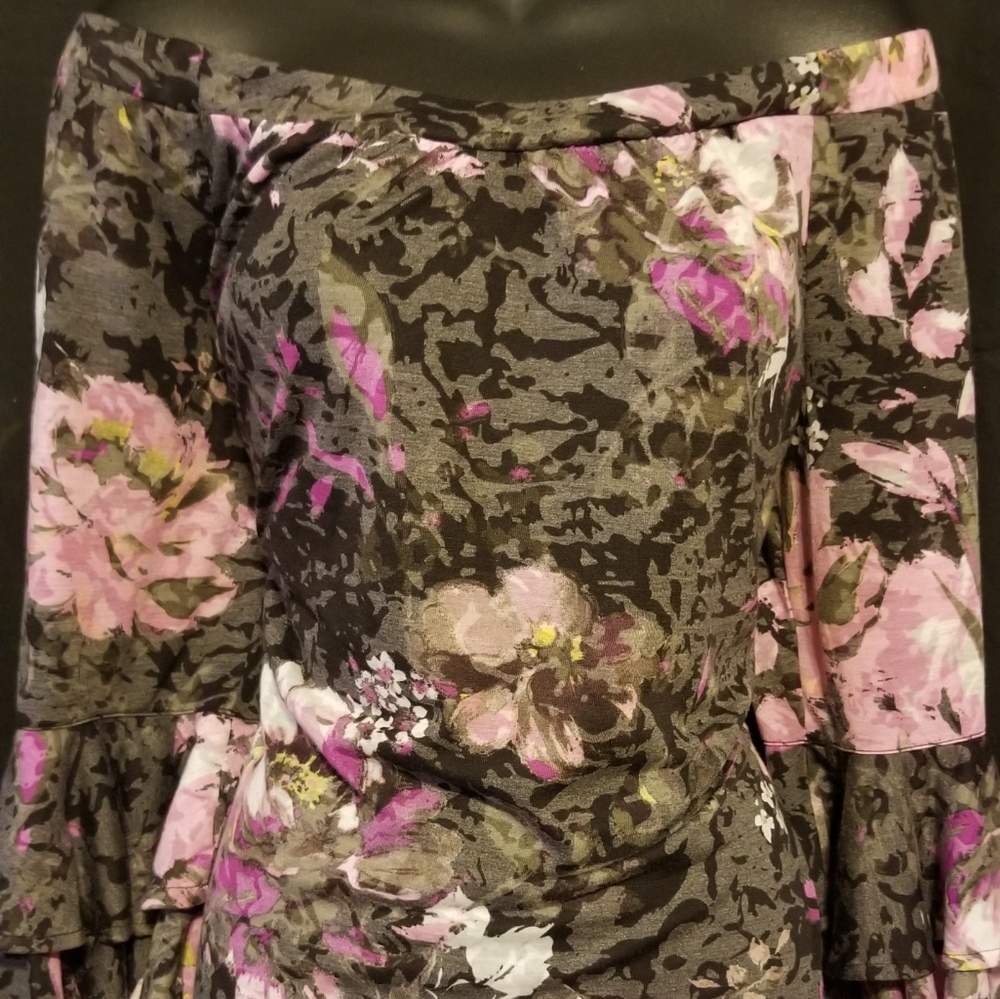 INC floral off the shoulder top